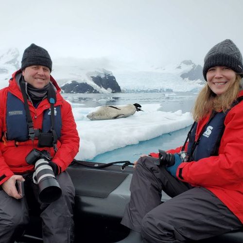 Antarctica with leopard seal