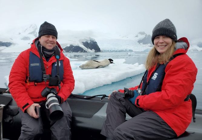 Antarctica with leopard seal